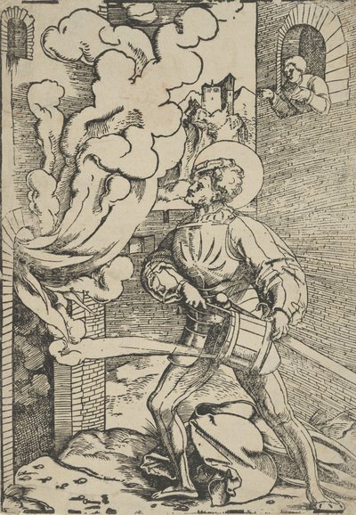 Saint Florian restrike. av Hans Schäufelein the Elder