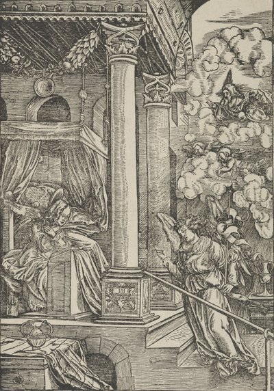 Bebådelsen. av Hans Schäufelein the Elder