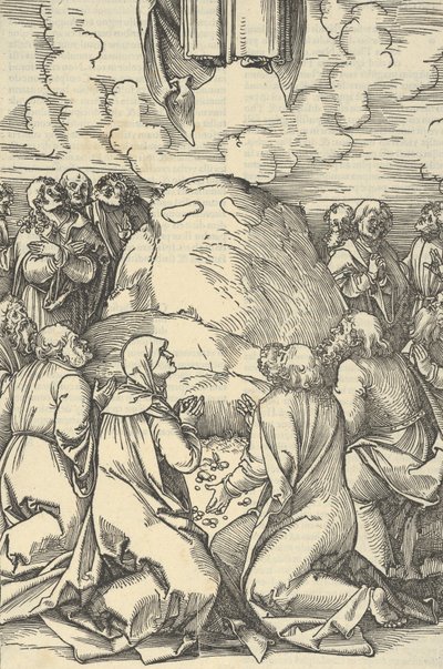 Kristi himmelsfärd, från spegeln av vår Herre Jesu Kristi passion, 1507. av Hans Schäufelein the Elder