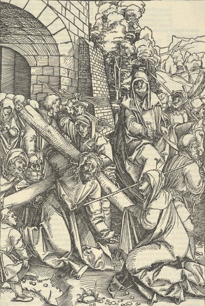 Korsets bärande, från vår Herre Jesu Kristi lidande spegel, 1507. av Hans Schäufelein the Elder