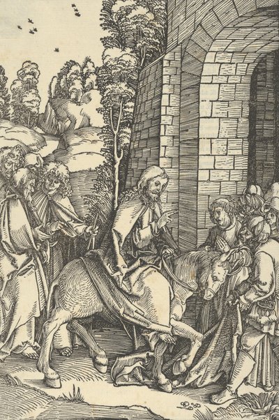 Inträdet i Jerusalem, från spegeln av vår Herre Jesu Kristi passion, 1507. av Hans Schäufelein the Elder