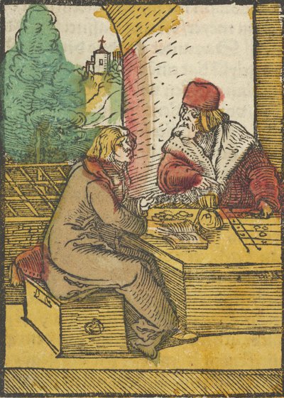 Liknelsen om den rike mannen och hushållerskan, 2, från Das Plenarium, 1517. av Hans Schäufelein the Elder