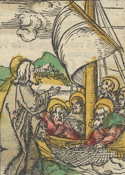 The Second Draft of Fishes av Sankt Peter, från Das Plenarium, 1517. av Hans Schäufelein the Elder