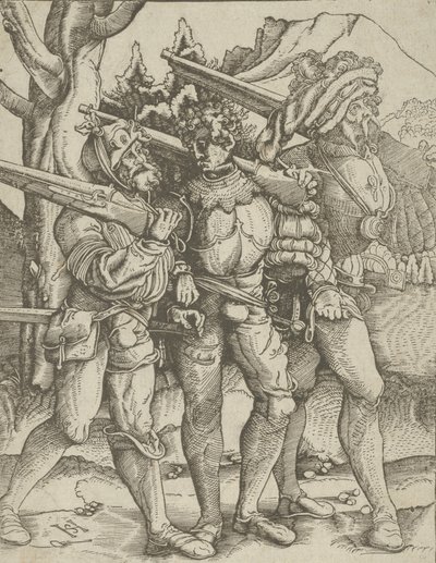 Tre soldater med musköter, ca. 1511-15. av Hans Schäufelein the Elder