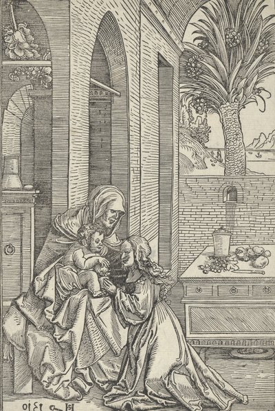 Jungfru och barn med Saint Anne, 1510. av Hans Schäufelein the Elder