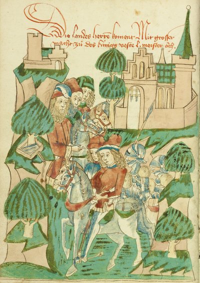 King Avenir med adelsmän och mästare av Hans Schilling