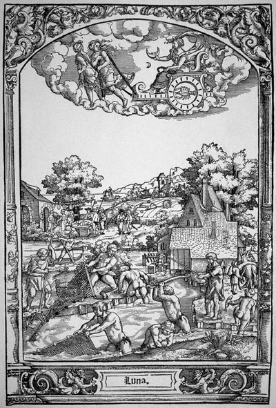 Månen (trägravyr) av Hans Sebald (School of) Beham
