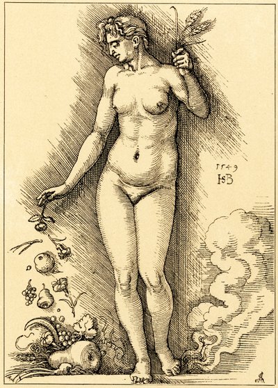 Ceres, strö frukter av Hans Sebald Beham
