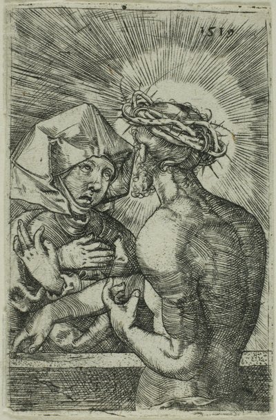 Kristus krönt med törnar som talar till sin mor av Hans Sebald Beham