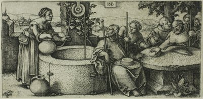 Kristus och kvinnan från Samaria av Hans Sebald Beham