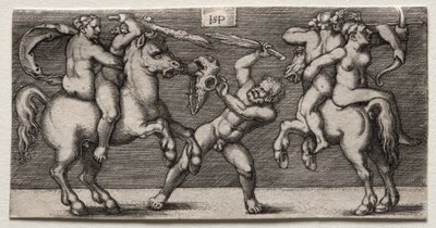 Strid av tre män av Hans Sebald Beham