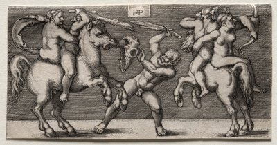 Strid mellan tre män, 1546-1547. av Hans Sebald Beham