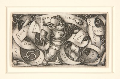 Den lilla buffonen med stort skrivband (The little buffoon) av Hans Sebald Beham
