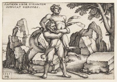 Hercules och Antaeus av Hans Sebald Beham