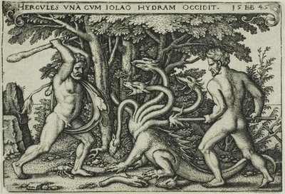 Hercules and the Hydra, från The Labors of Hercules av Hans Sebald Beham
