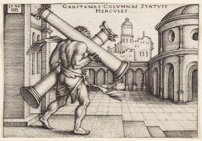 Herkules med Herkules pelare av Hans Sebald Beham