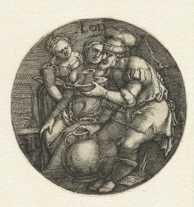Lot och hans döttrar av Hans Sebald Beham