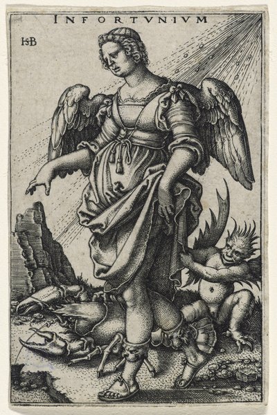 Olycka (Das Ungluck) (gravyr på lagt papper) av Hans Sebald Beham