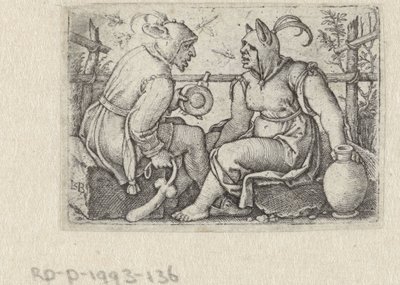 Gycklare med fallos och kvinnlig nar av Hans Sebald Beham