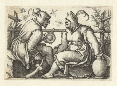 Gycklare med fallos och kvinnlig nar av Hans Sebald Beham