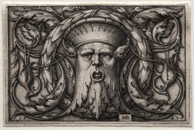 Prydnad av Satyrs huvud och krans, 1543. av Hans Sebald Beham