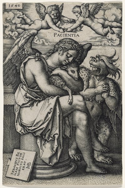 Patience (Die Geduld), 1540 (gravyr på lagt papper) av Hans Sebald Beham