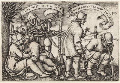 Bönder bakom häcken av Hans Sebald Beham