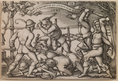 "Böndernas slagsmål" från serien "Böndernas fest eller de tolv månaderna" av Hans Sebald Beham