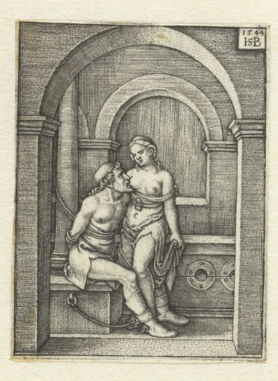 Pero diar den kedjade Cimon i fängelset Caritas Romana av Hans Sebald Beham