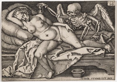 Sovande flicka och döden, 1548 av Hans Sebald Beham