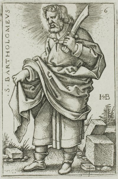 S:t Bartolomeus, plåt 6 från De tolv apostlarna av Hans Sebald Beham