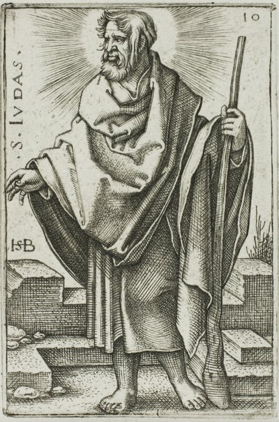 St. Judas, skylt 10 från De tolv apostlarna av Hans Sebald Beham