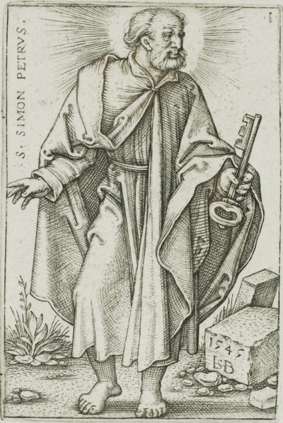 S:t Petrus, plåt 1 från De tolv apostlarna av Hans Sebald Beham