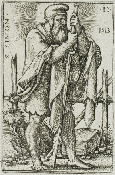 St Simon, plåt 11 från De tolv apostlarna av Hans Sebald Beham