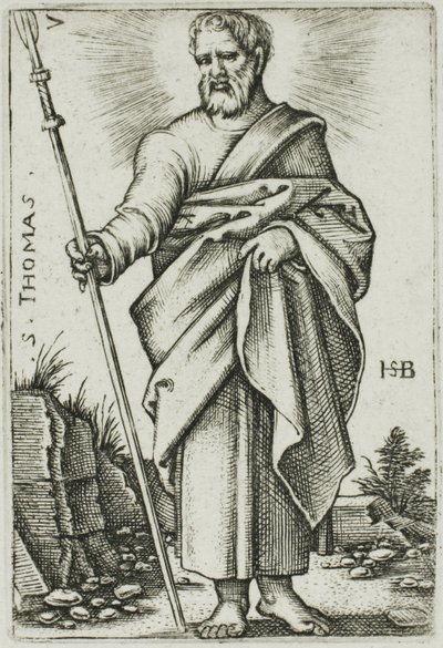 St Thomas, plåt 7 från De tolv apostlarna av Hans Sebald Beham