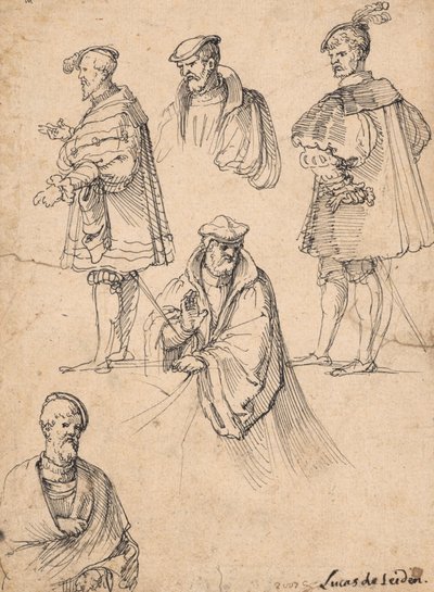 Studieblad med figurer av Hans Sebald Beham