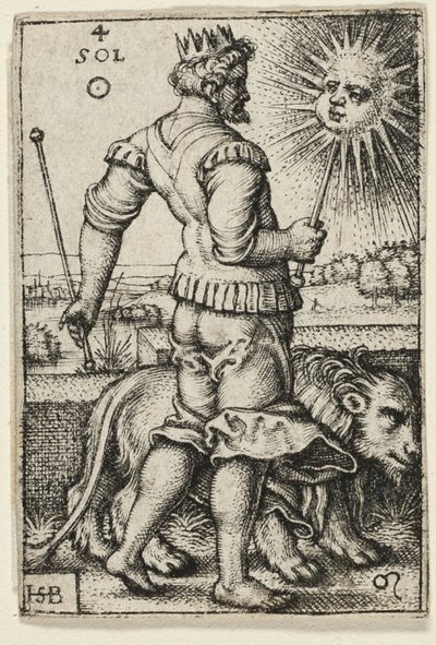Sun, tallrik fyra från The Seven Planets with the Zodiacs av Hans Sebald Beham