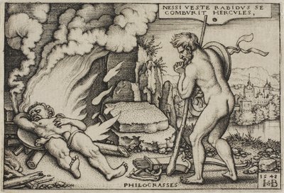 The Death of Hercules, från The Labors of Hercules, 1548 av Hans Sebald Beham