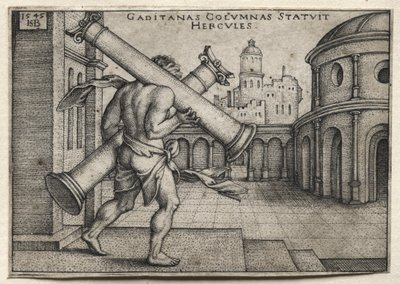 Herkules bär Gades pelare av Hans Sebald Beham