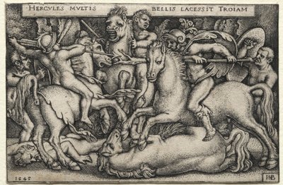 The Labours of Hercules: Hercules Conquering Troy, 1545. av Hans Sebald Beham
