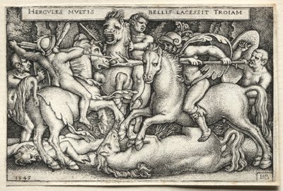 The Labours of Hercules: Hercules Conquering Troy, 1545. av Hans Sebald Beham