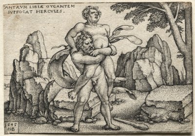 The Labours of Hercules: Hercules Crushing Antaeus, 1545. av Hans Sebald Beham