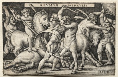 The Labours of Hercules: Hercules Defeating the Centaurs, 1542. av Hans Sebald Beham
