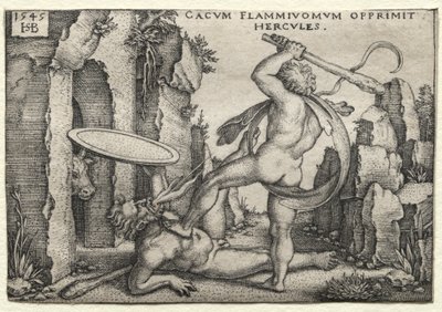The Labors of Hercules: Hercules Killing the Giant Cacus av Hans Sebald Beham