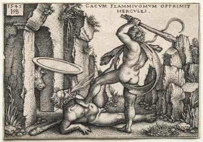 Herkules dödar jätten Cacus av Hans Sebald Beham