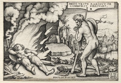 The Labours of Hercules: Hercules on his Pyre av Hans Sebald Beham