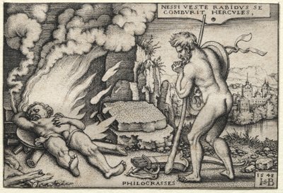 Herkules på sitt bål, 1548. av Hans Sebald Beham