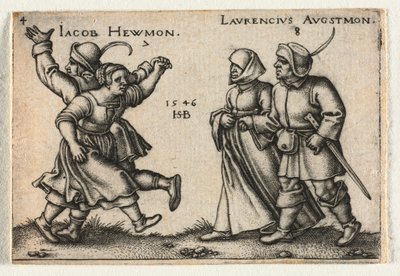 Bondbröllopet eller de tolv månaderna: 7 Jacob Hewmon 8-Laurencius Augstmon, 1546. av Hans Sebald Beham