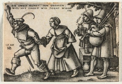 Bondbröllopet eller de tolv månaderna: nr 7, 1546. av Hans Sebald Beham