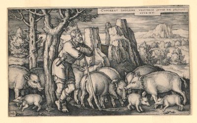 Den förlorade sonen bland svin av Hans Sebald Beham